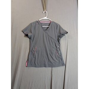 Med Couture Scrub Top Size Small Color Gray